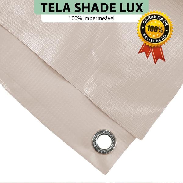 Imagem de Tela Lona Areia 4.5x4 Metros Sombreamento Impermeável Shade Lux + Kit