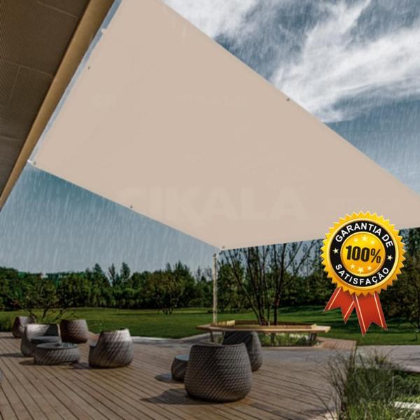 Imagem de Tela Lona Areia 4x2.5 Metros Sombreamento Impermeável Shade Lux + Kit de Instalação