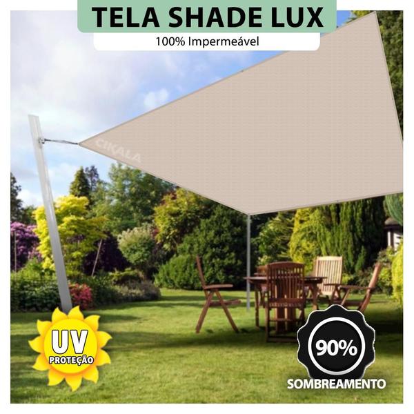 Tela Lona Areia 4x2.5 Metros Sombreamento Impermeável Shade Lux + Kit de Instalação - CIKALA Imagem de Tela Lona Areia 4x2.5 Metros Sombreamento Impermeável Shade Lux + Kit de Instalação