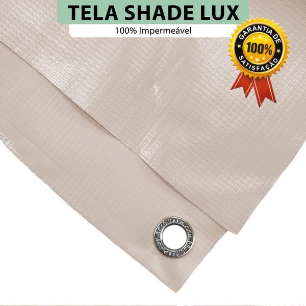 Imagem de Tela Lona Areia 6x3 Metros Sombreamento Impermeável Shade Lux + Kit de Instalação