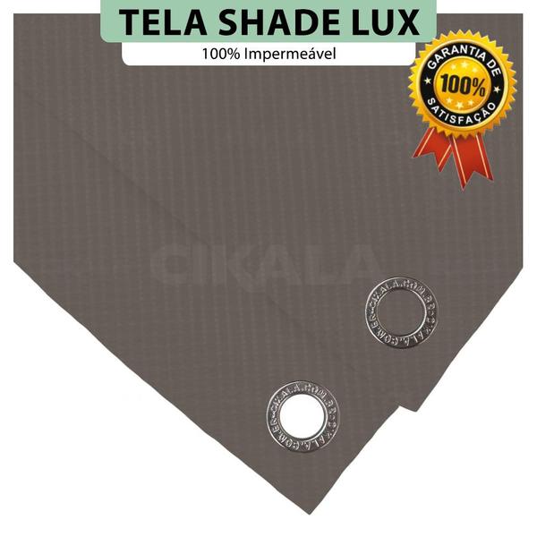 Imagem de Tela Lona Fumê 3.5x1.5 Metros Sombreamento Impermeável Shade Lux + Kit