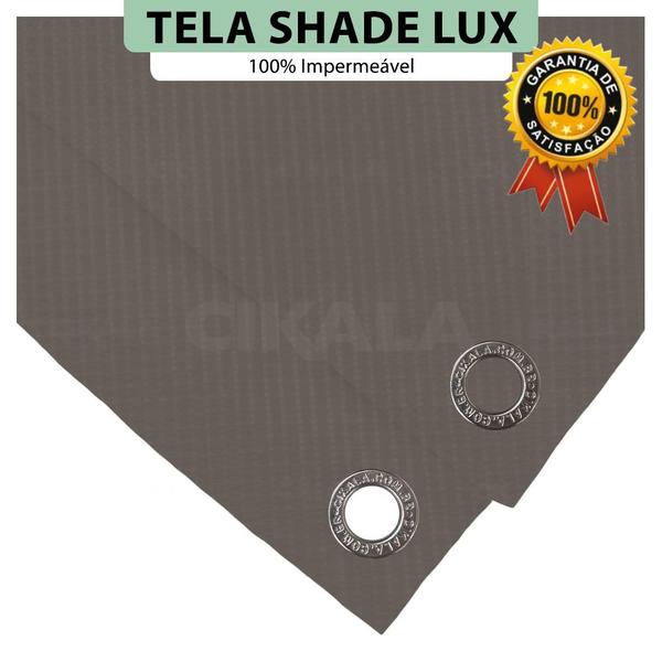 Imagem de Tela Lona Fumê 3x2 Metros Sombreamento Impermeável Shade Lux + Kit