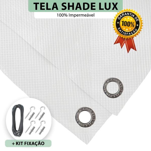 Imagem de Tela Lona Translúcida 2x2 Metros Sombreamento Impermeável Shade Lux + Kit de Instalação