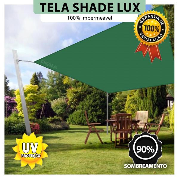Tela Lona Verde 6x2 Metros Sombreamento Impermeável Shade Lux + Kit - CIKALA Imagem de Tela Lona Verde 6x2 Metros Sombreamento Impermeável Shade Lux + Kit
