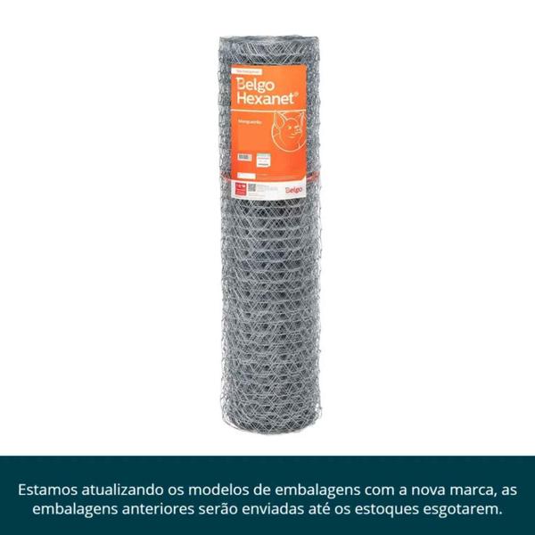 Imagem de Tela Mangueirão Para Porco 80cm X 50m Fio 18 Belgo Hexanet Galvanizada