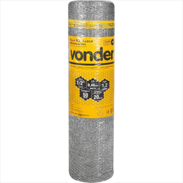 Imagem de Tela metálica hexagonal malha 1/2" 26 BWG x 1,2 m 50 m - Vonder