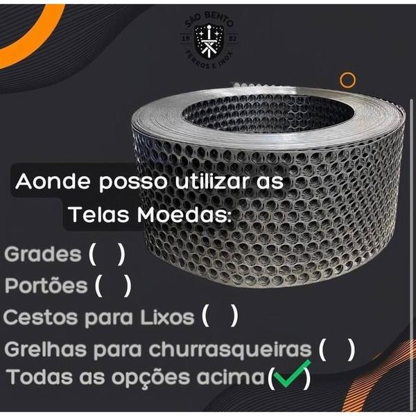 Imagem de Tela Moeda Aço Ferro Largura 40CM - 40 Centímetros X 70 Centímetros