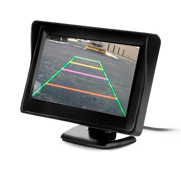 Imagem de Tela Monitor Visor 4,3' Rca Para Câmera Ré Auxiliar KP-CA401