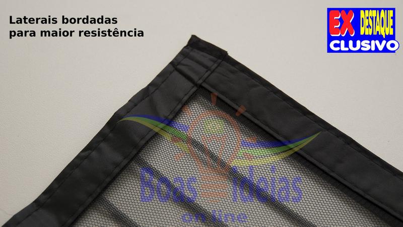 Imagem de Tela mosqueteira magnética  145 x 220 cm - cor preta tecido listrado vertical