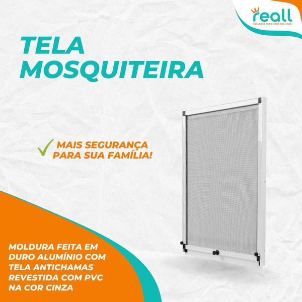 Imagem de Tela Mosquiteira Em Alumínio Altura Regulável Branco- Kit 2