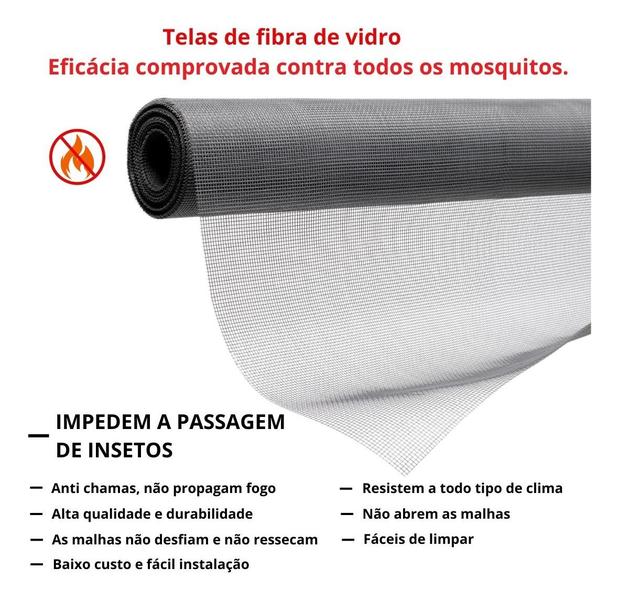 Imagem de Tela Mosquiteira Fibra Vidro Cinza 10,00 x 1,00m