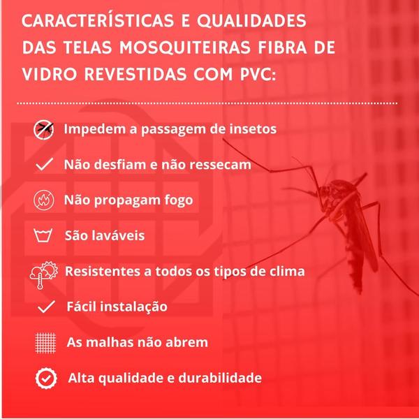 Imagem de Tela Mosquiteira Fibra Vidro Cinza 3,00 x 1,20m