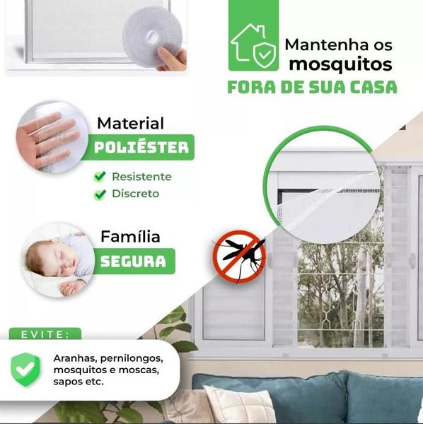 Imagem de Tela Mosquiteira Janela Mosquito  Anti inseto Animais 130x150cm 4 unidades