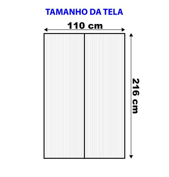 Imagem de Tela mosquiteira magnética contra insetos mosquitos 110 x 216 cm