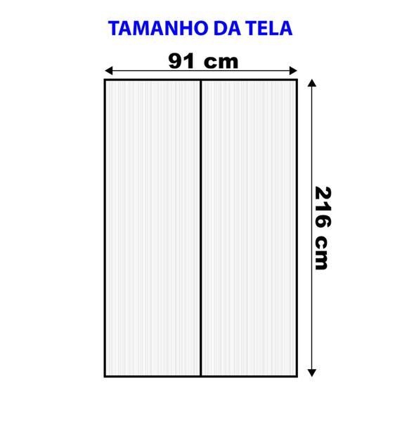 Imagem de Tela mosquiteira magnética contra insetos sem estampa 91 x 216 cm