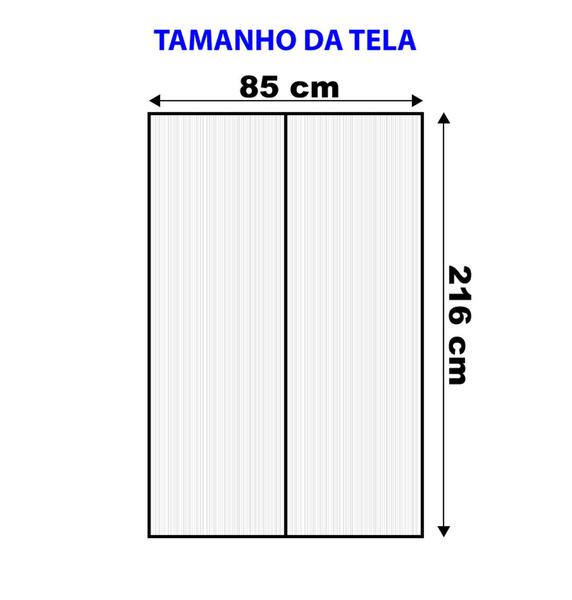 Imagem de Tela mosquiteira magnética contra mosquitos insetos 85 x 216 cm