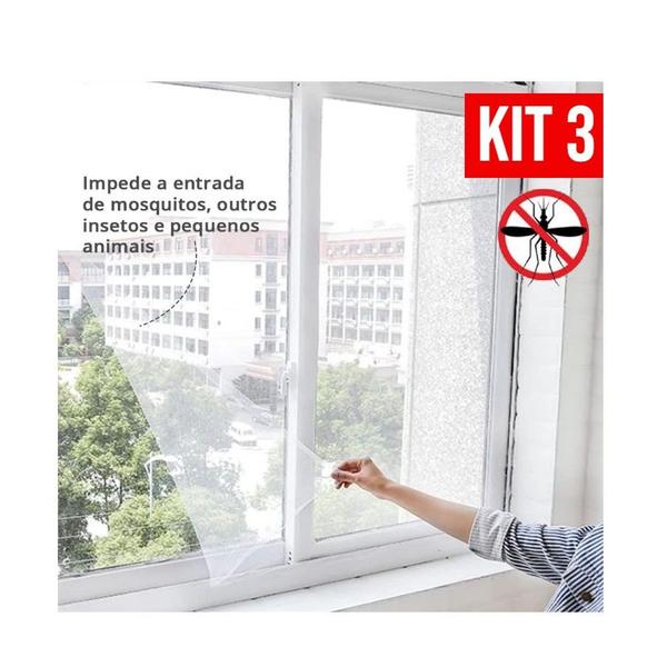 Imagem de Tela Mosquiteira para Janela Proteção Anti Inseto Pernilongo Mosquitos 1.3m x 1.5m Fácil instalação