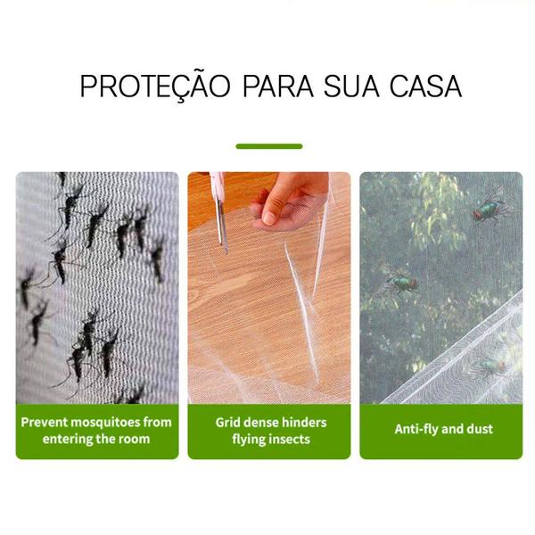 Imagem de Tela Mosquiteira para Janelas Anti Mosquito Pernilongo Dengue Mosca 150x180cm