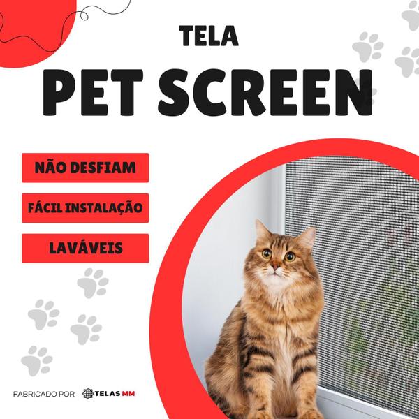 Imagem de Tela Mosquiteira Pet Screen Preto Resistente Cachorro Gato 2,00 X 1,50m