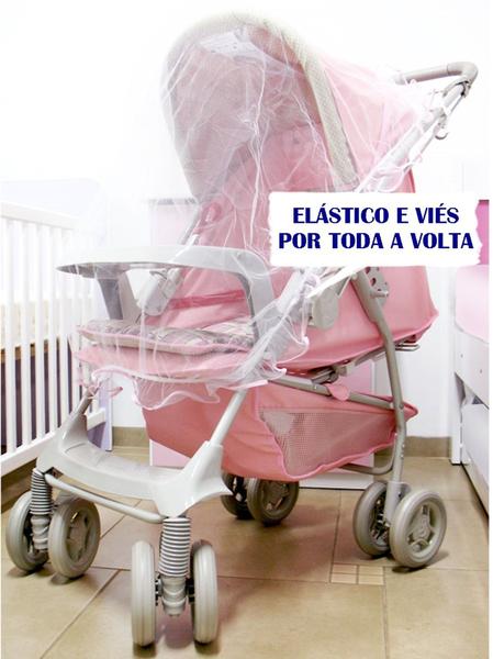 Imagem de Tela Mosquiteiro de Carrinho Bebê Com Elástico e Tamanho Ajustável