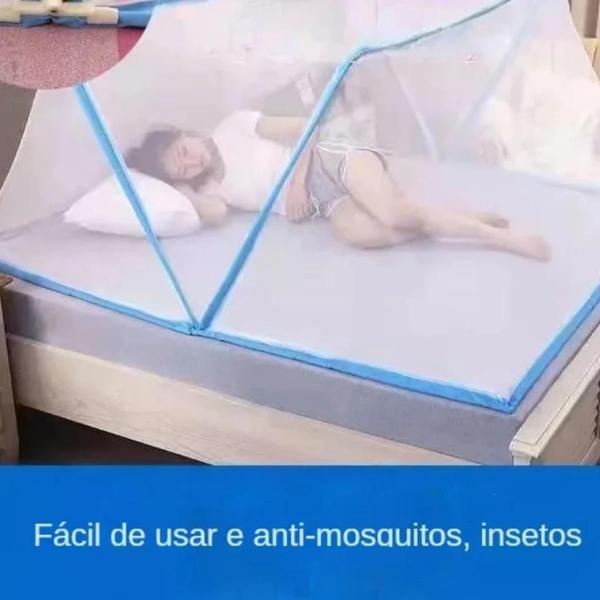 Imagem de Tela Mosquiteiro Dobrável Grande Adulto Para Cama de Casal