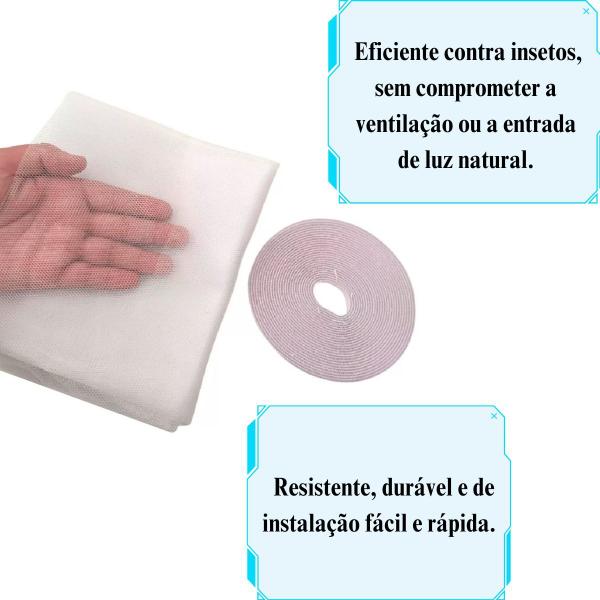 Imagem de Tela Mosquiteiro para Proteção Anti-inseto de Janelas e Portas - 155x155cm