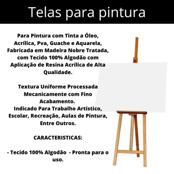 Imagem de Tela para pintura 25cmx25cm MOLDURART