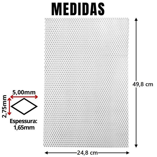 Imagem de Tela Para Ralo Grelha Coletor De Água 25x50 Alumínio Expandido Escorpião Ratos Baratas