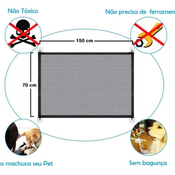 Imagem de Tela Pet Protetora Porta Cães Gatos Crianças 110 X 70cm