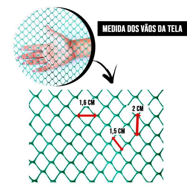 Imagem de Tela Plástica Reforçada Viveiro N. 05 - 13Mm 15M X 5M Roma