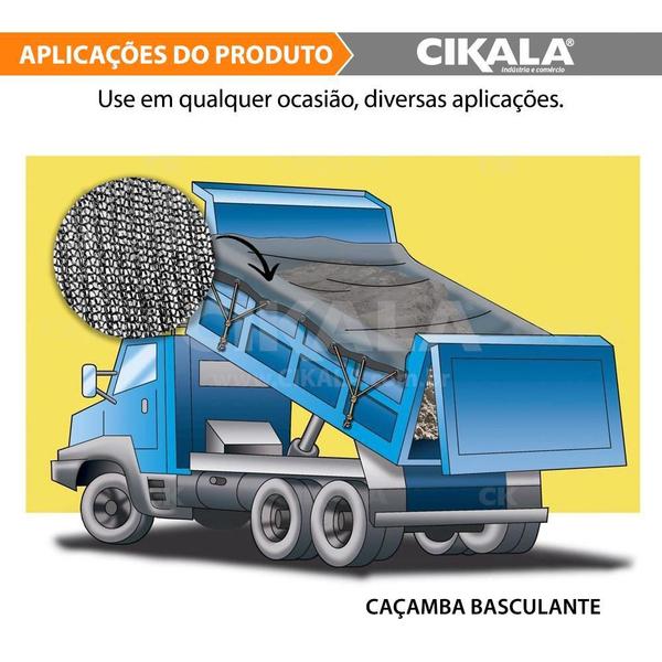 Imagem de Tela Preta Para Caminhão 10x3 Metros Para Transporte de Grãos Entulho Sucata Recicláveis