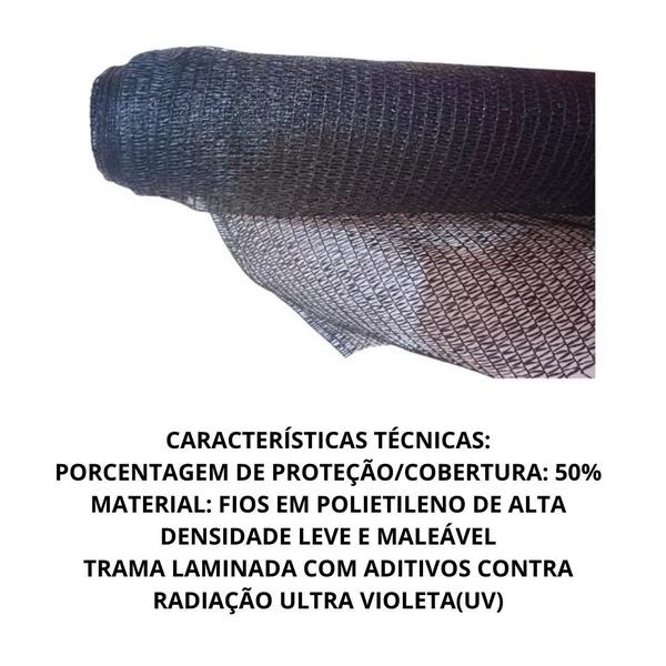 Imagem de Tela Preta Sombrite Hortas E Estufas Proteção 50% 3x15,5
