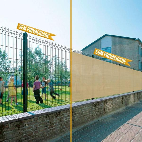 Tela Privacidade Areia Ck200 7.5x3 Metros Com Acabamento Cerca de Proteção Shade 200 G/m2 - CIKALA Imagem de Tela Privacidade Areia Ck200 7.5x3 Metros Com Acabamento Cerca de Proteção Shade 200 G/m2