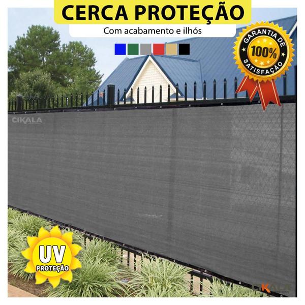 Imagem de Tela Privacidade Cinza Ck200 2x1 Metros Com Acabamento Cerca de Proteção Shade 200 G/m2