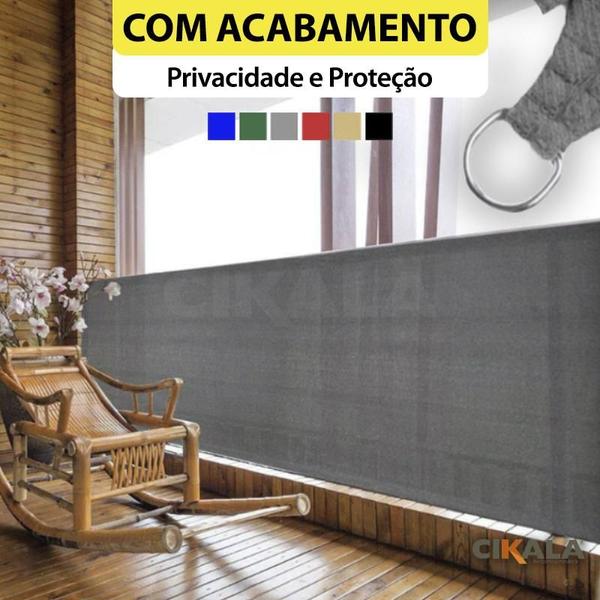 Imagem de Tela Privacidade Cinza Ck200 4x1 Metros Com Acabamento Cerca de Proteção Shade 200 G/m2