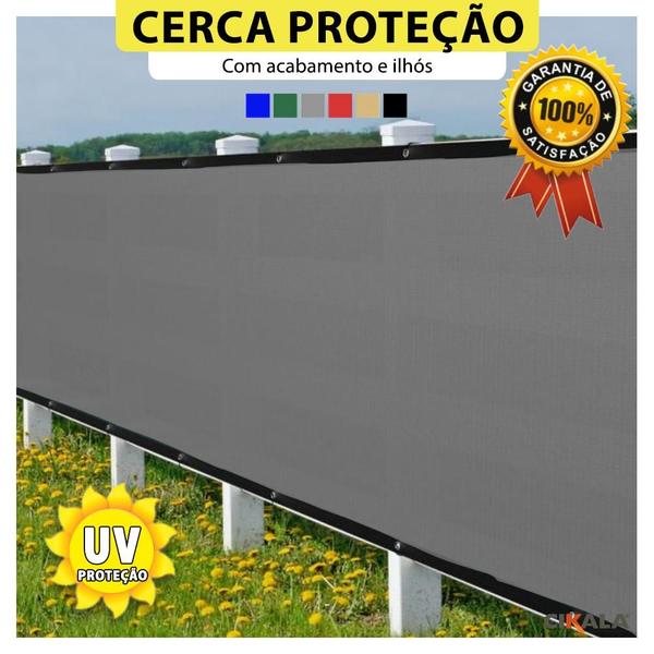 Imagem de Tela Privacidade Cinza Ck200 5x1 Metros Com Acabamento Cerca de Proteção Shade 200 G/m2