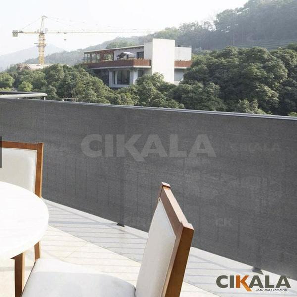 Imagem de Tela Privacidade Cinza Ck200 5x1 Metros Com Acabamento Cerca de Proteção Shade 200 G/m2