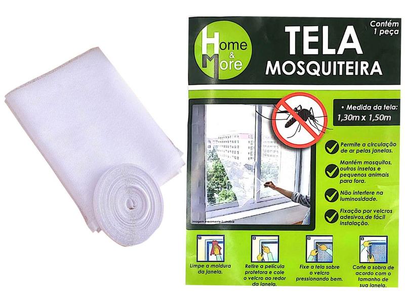 Imagem de Tela Protetora de Mosquitos, Pernilongos Com tiras autocolantes (1,30m x 1,50m)