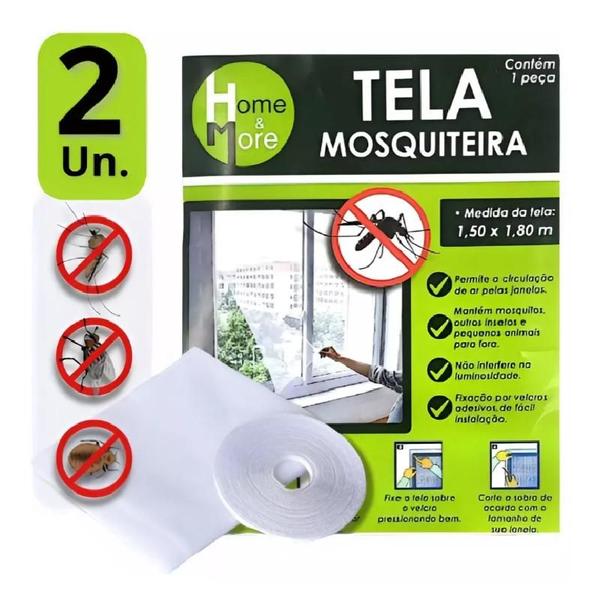 Imagem de Tela Rede Mosquiteira Janela Anti inseto Mosquito 150x180cm 2 unidades