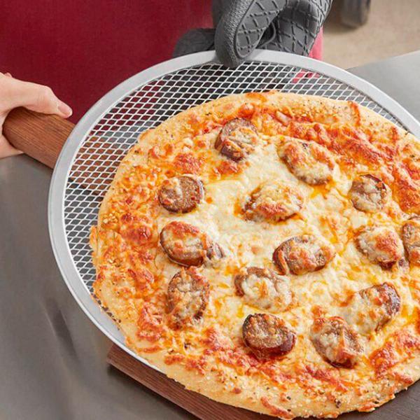 Imagem de Tela Redonda De Alumínio Para Pizza Esfihas 30 Cm Resistente