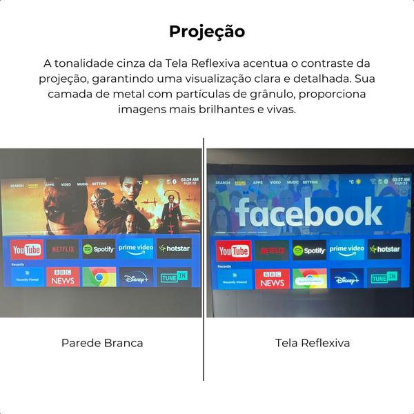 Imagem de Tela Reflexiva para Projetor 16:9 100 polegadas Salange