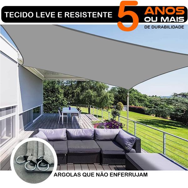 Imagem de Tela Shade 2x2 Toldo Sombreamento Lona Sombrite Proteção Uv Cobertura Sombra Piscina Garagem