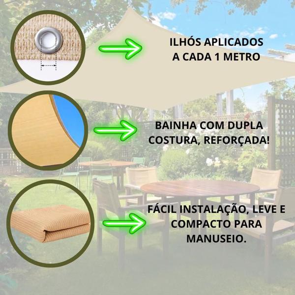 Imagem de Tela Shade Sombreamento Areia Multiuso 90% - 4x15 Mts