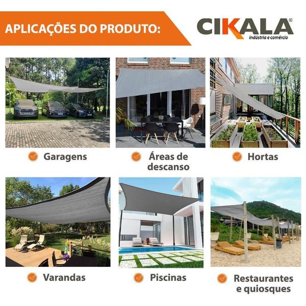 Imagem de Tela Shade Sombreamento Cinza 3x3 Metros +Kit Fixação