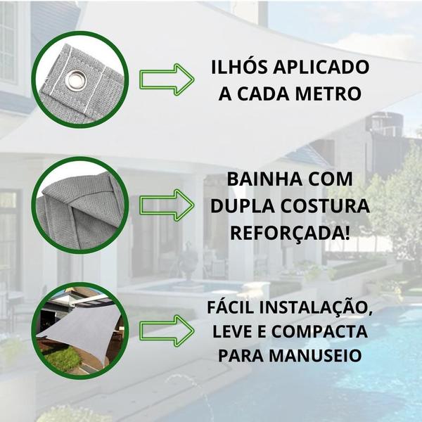 Imagem de Tela Shade Sombreamento Prata/Cinza Multiuso 90% - 4x15 Mts