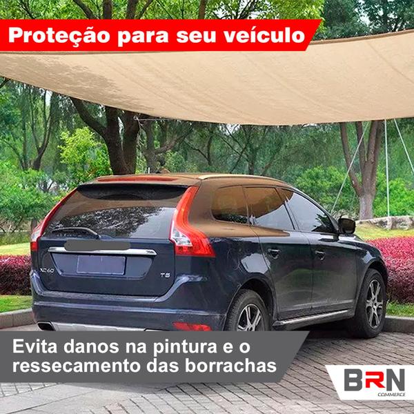 Imagem de Tela Shade Toldo Sombreamento Cor Areia 3x2 Metros + Kit De Instalação