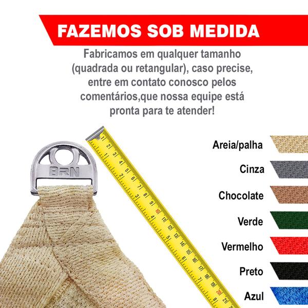 Imagem de Tela Shade Toldo Sombreamento Cor Areia 4x3,5 Metros + Kit De Instalação