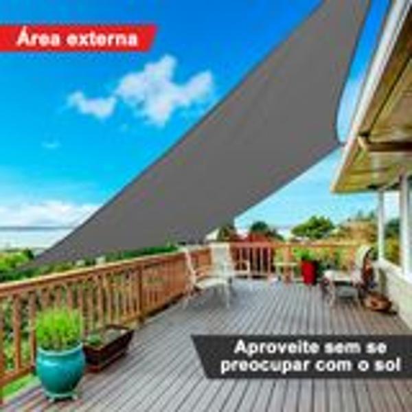 Imagem de Tela Shade Toldo Sombreamento Cor Cinza 5x4 Metros + Kit De Instalação