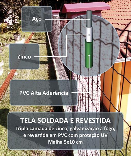 Imagem de Tela Soldada e Revestida em PVC - 1,50 x 25 m - Malha 5x10 cm