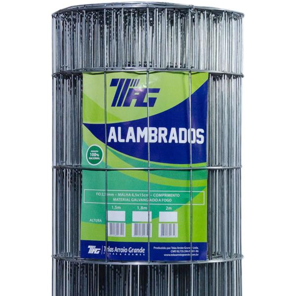 TELA SOLDADA TAG MALHA 6,5x15cm FIO 2,30mm RL 25X1,2m - TAG ALAMBRADOS Imagem de TELA SOLDADA TAG MALHA 6,5x15cm FIO 2,30mm RL 25X1,2m